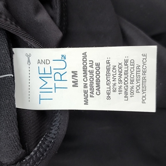 Time & Tru Black Tankini  Top Padded Underwire Padded Cups Flowy Size Medium - Picture 10 of 13